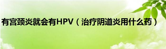 有宫颈炎就会有HPV（治疗阴道炎用什么药）