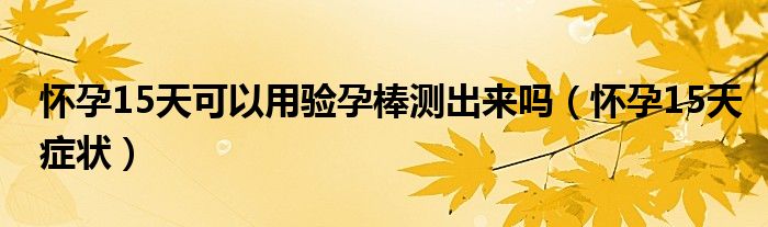 怀孕15天可以用验孕棒测出来吗（怀孕15天症状）