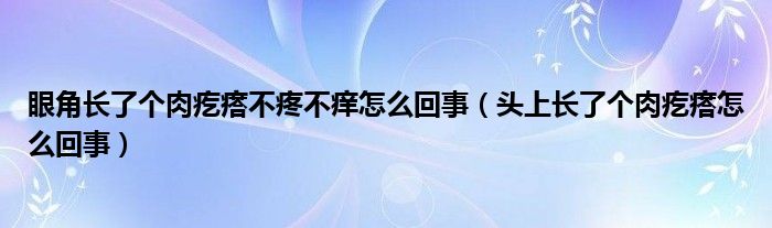 眼角长了个肉疙瘩不疼不痒怎么回事（头上长了个肉疙瘩怎么回事）