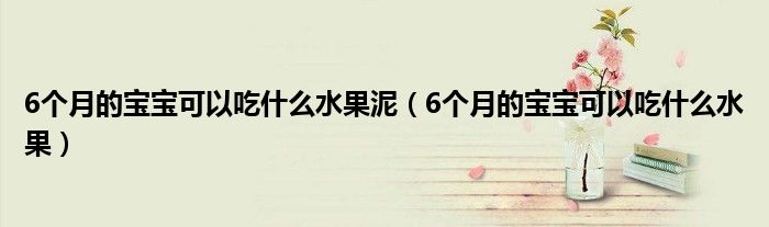 6个月的宝宝可以吃什么水果泥（6个月的宝宝可以吃什么水果）