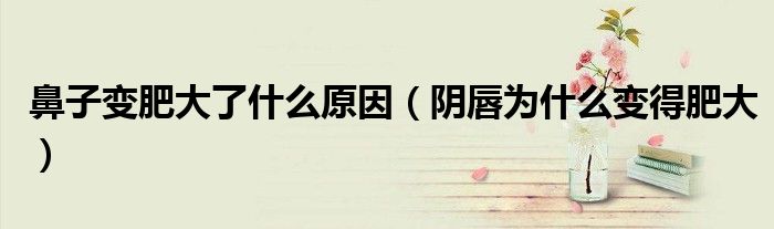 鼻子变肥大了什么原因（阴唇为什么变得肥大）