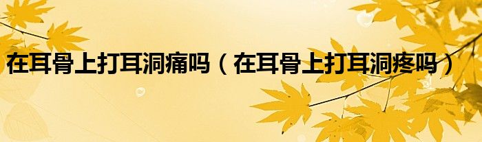 在耳骨上打耳洞痛吗（在耳骨上打耳洞疼吗）