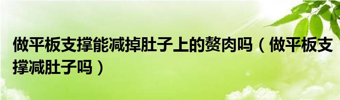 做平板支撑能减掉肚子上的赘肉吗（做平板支撑减肚子吗）