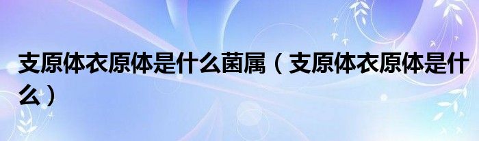 支原体衣原体是什么菌属（支原体衣原体是什么）