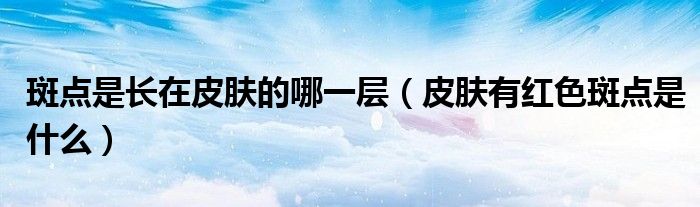 斑点是长在皮肤的哪一层（皮肤有红色斑点是什么）