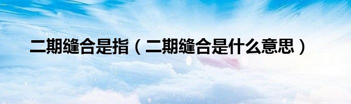 二期缝合是指（二期缝合是什么意思）