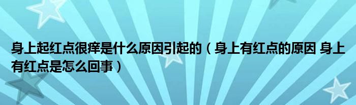 身上起红点很痒是什么原因引起的（身上有红点的原因 身上有红点是怎么回事）