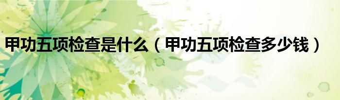 甲功五项检查是什么（甲功五项检查多少钱）