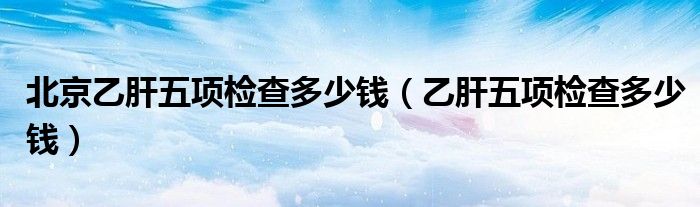 北京乙肝五项检查多少钱（乙肝五项检查多少钱）