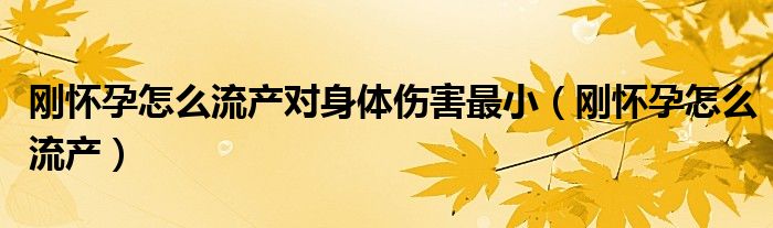 刚怀孕怎么流产对身体伤害最小（刚怀孕怎么流产）