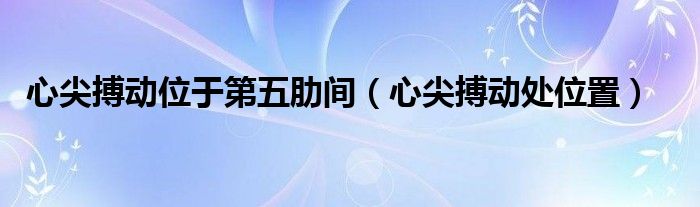 心尖搏动位于第五肋间（心尖搏动处位置）