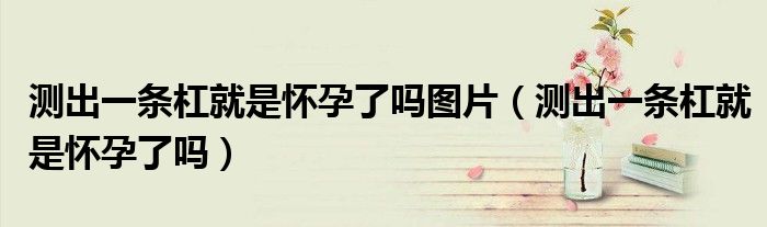 测出一条杠就是怀孕了吗图片（测出一条杠就是怀孕了吗）