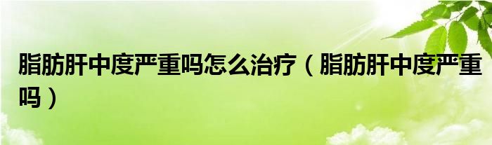 脂肪肝中度严重吗怎么治疗（脂肪肝中度严重吗）