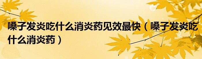 嗓子发炎吃什么消炎药见效最快（嗓子发炎吃什么消炎药）