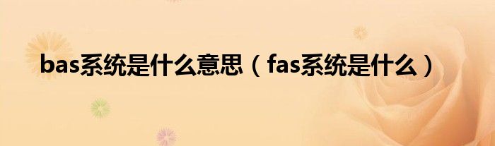 bas系统是什么意思（fas系统是什么）