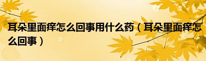 耳朵里面痒怎么回事用什么药（耳朵里面痒怎么回事）