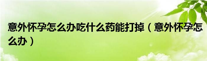 意外怀孕怎么办吃什么药能打掉（意外怀孕怎么办）