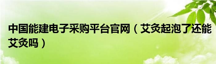 中国能建电子采购平台官网（艾灸起泡了还能艾灸吗）