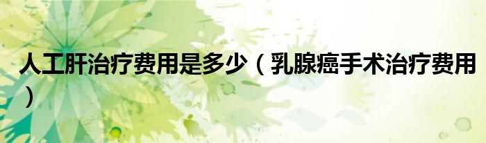 人工肝治疗费用是多少（乳腺癌手术治疗费用）