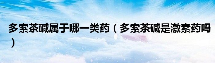 多索茶碱属于哪一类药（多索茶碱是激素药吗）