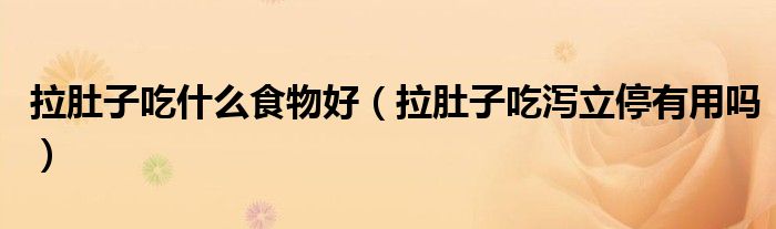拉肚子吃什么食物好（拉肚子吃泻立停有用吗）