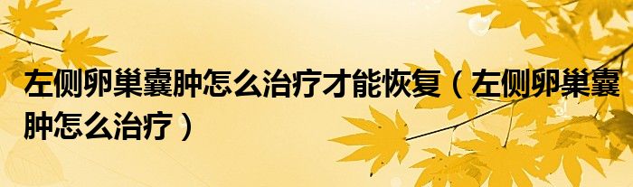 左侧卵巢囊肿怎么治疗才能恢复（左侧卵巢囊肿怎么治疗）