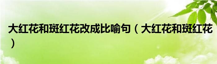 大红花和斑红花改成比喻句（大红花和斑红花）