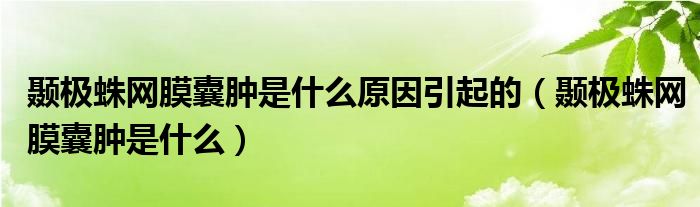 颞极蛛网膜囊肿是什么原因引起的（颞极蛛网膜囊肿是什么）