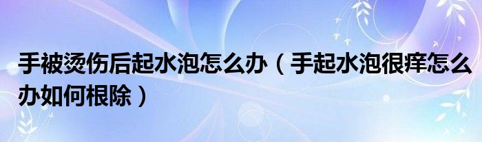 手被烫伤后起水泡怎么办（手起水泡很痒怎么办如何根除）