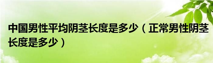 中国男性平均阴茎长度是多少（正常男性阴茎长度是多少）