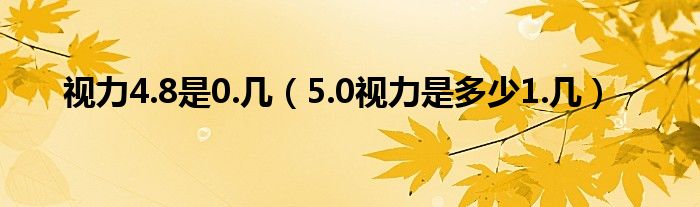 视力4.8是0.几（5.0视力是多少1.几）