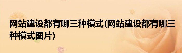 网站建设都有哪三种模式(网站建设都有哪三种模式图片)