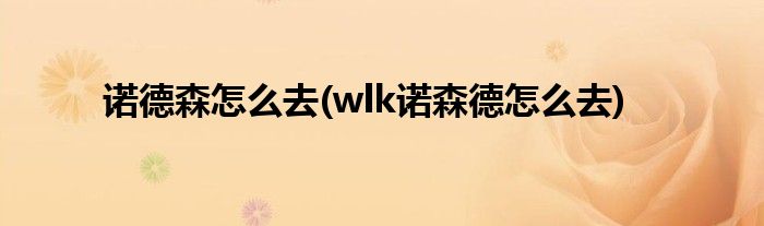 诺德森怎么去(wlk诺森德怎么去)