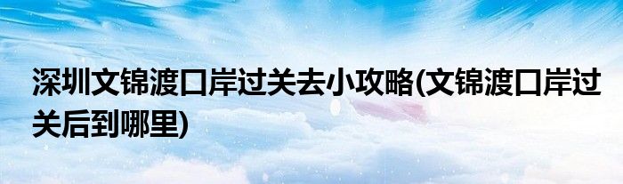 深圳文锦渡口岸过关去小攻略(文锦渡口岸过关后到哪里)