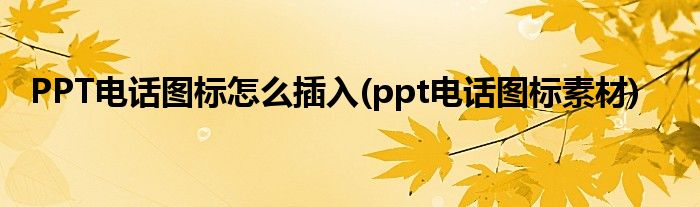 PPT电话图标怎么插入(ppt电话图标素材)