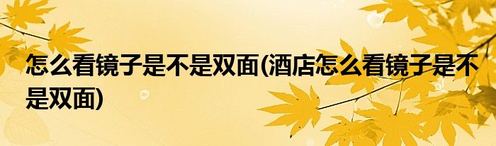 怎么看镜子是不是双面(酒店怎么看镜子是不是双面)