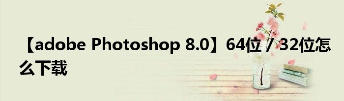 【adobe Photoshop 8.0】64位 / 32位怎么下载