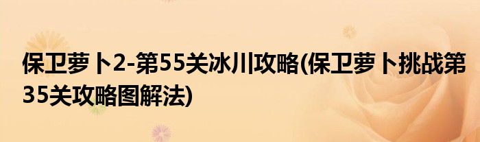 保卫萝卜2-第55关冰川攻略(保卫萝卜挑战第35关攻略图解法)