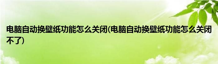 电脑自动换壁纸功能怎么关闭(电脑自动换壁纸功能怎么关闭不了)