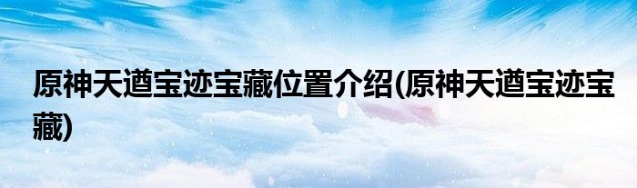 原神天遒宝迹宝藏位置介绍(原神天遒宝迹宝藏)