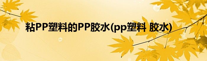 粘PP塑料的PP胶水(pp塑料 胶水)