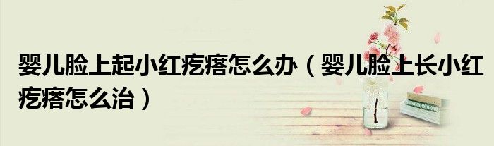 婴儿脸上起小红疙瘩怎么办（婴儿脸上长小红疙瘩怎么治）