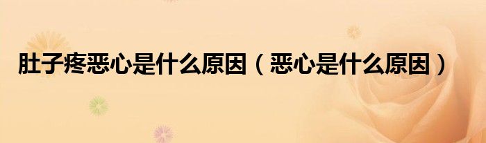 肚子疼恶心是什么原因（恶心是什么原因）