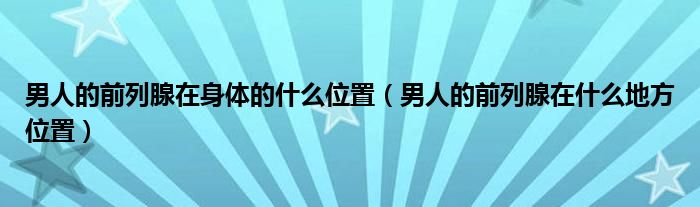 男人的前列腺在身体的什么位置（男人的前列腺在什么地方位置）