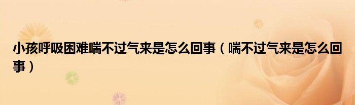 小孩呼吸困难喘不过气来是怎么回事（喘不过气来是怎么回事）