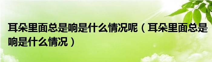 耳朵里面总是响是什么情况呢（耳朵里面总是响是什么情况）