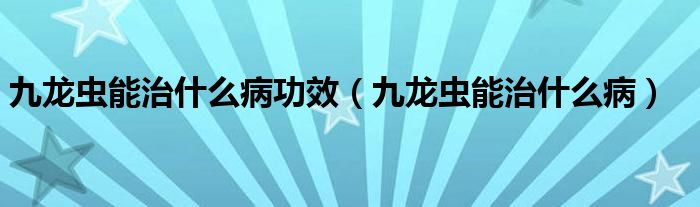 九龙虫能治什么病功效（九龙虫能治什么病）