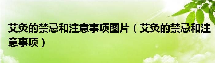 艾灸的禁忌和注意事项图片（艾灸的禁忌和注意事项）