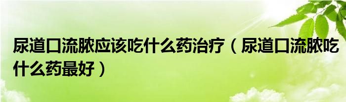 尿道口流脓应该吃什么药治疗（尿道口流脓吃什么药最好）