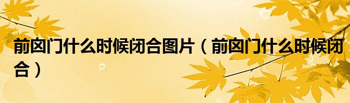 前囟门什么时候闭合图片（前囟门什么时候闭合）
